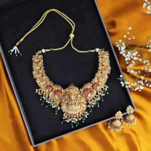 traditional temple style antique necklace set